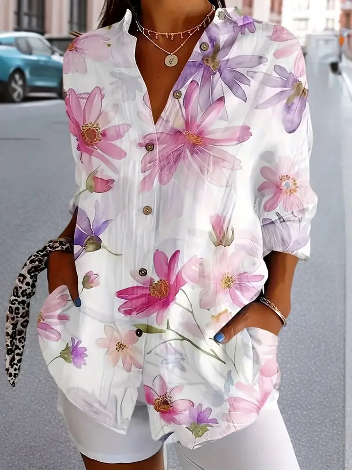 CAYLIN | ELEGANT LIGHTWEIGHT FLORAL BLOUSE