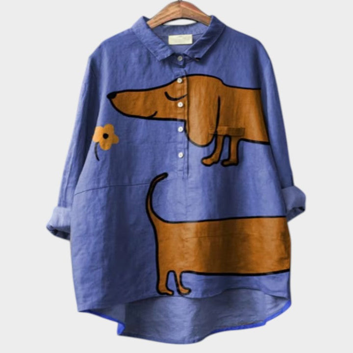 HOLLY | OVERSIZED SHIRT WITH LOVELY DOG DESIGN