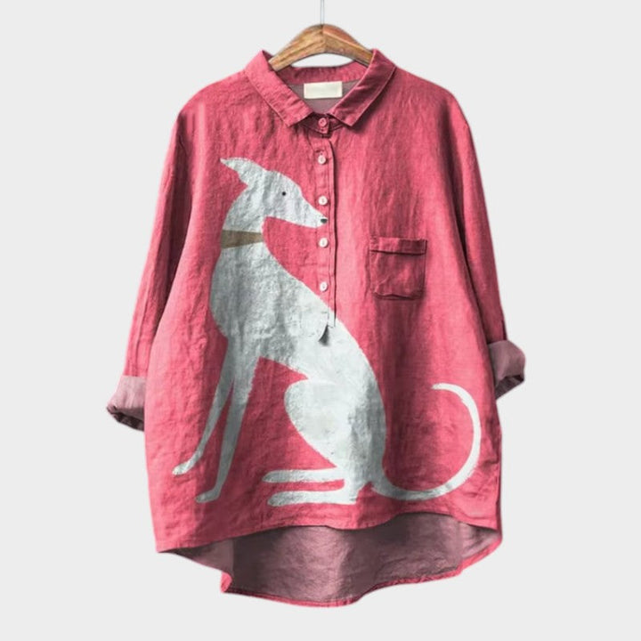 HOLLY | OVERSIZED SHIRT WITH LOVELY DOG DESIGN