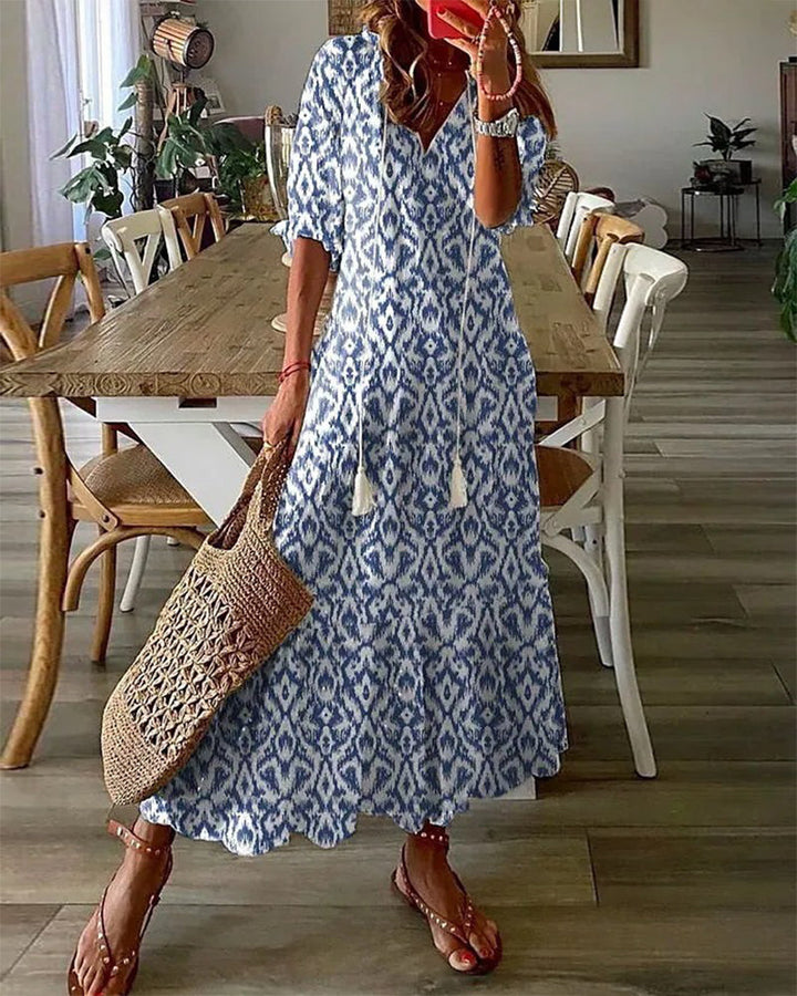 AYLA | BOHO VINTAGE V-NECK DRESS