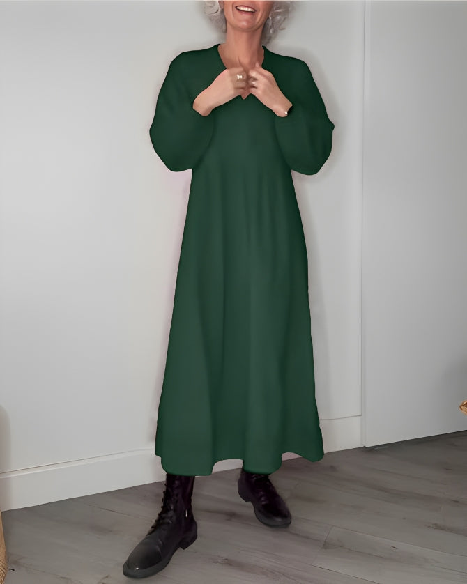 AMANDA | ELEGANT LONG DRESS WITH BELLY COVERAGE