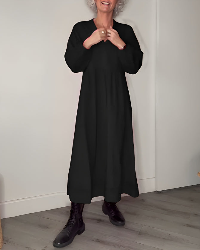 AMANDA | ELEGANT LONG DRESS WITH BELLY COVERAGE