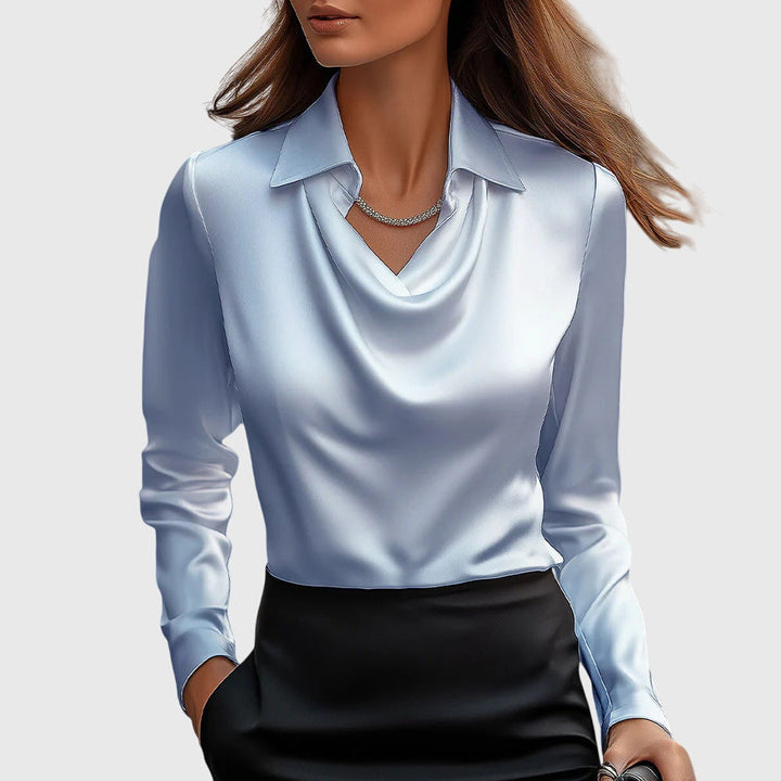 BRITT | ELEGANT SHIRT IN SHINY SATIN