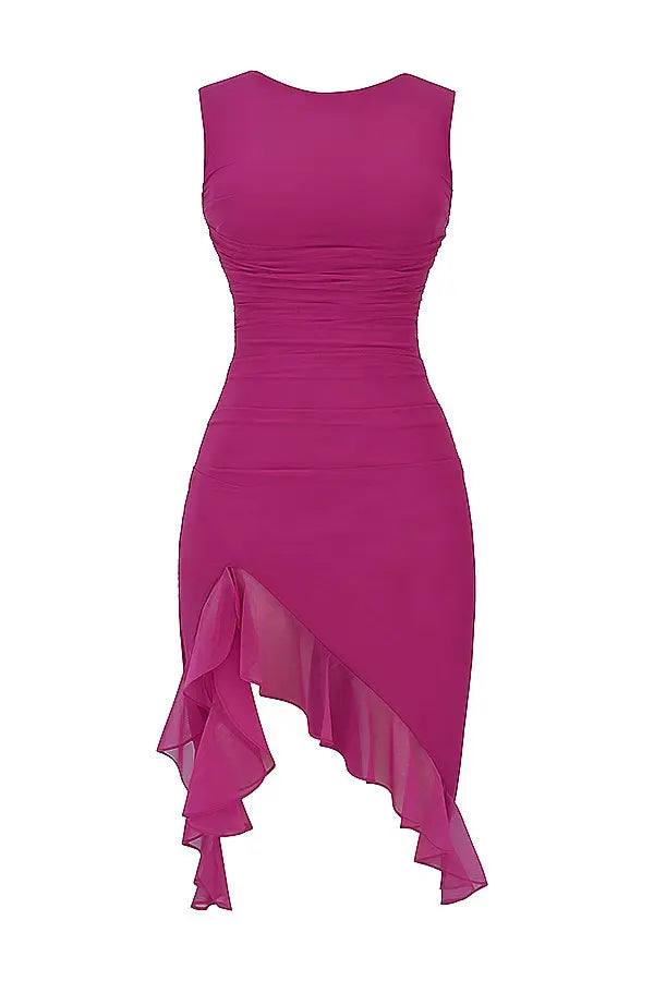 CHARLY | MIDI DRESS WITH RUFFLES