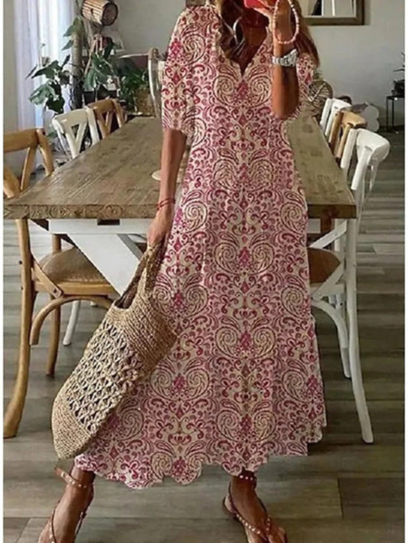 AYLA | BOHO VINTAGE V-NECK DRESS