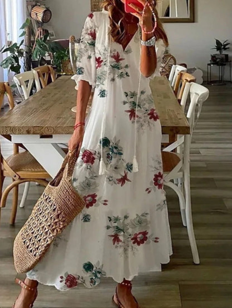 AYLA | BOHO VINTAGE V-NECK DRESS